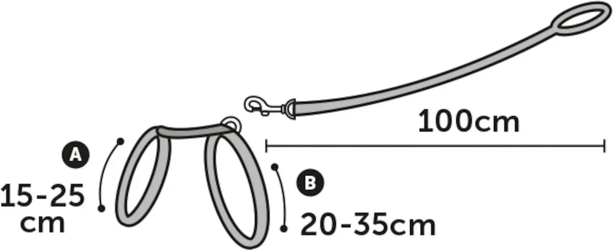 Flamingo Kittenharnas Aiwa - 15-25cm 10mm - Meerdere kleuren