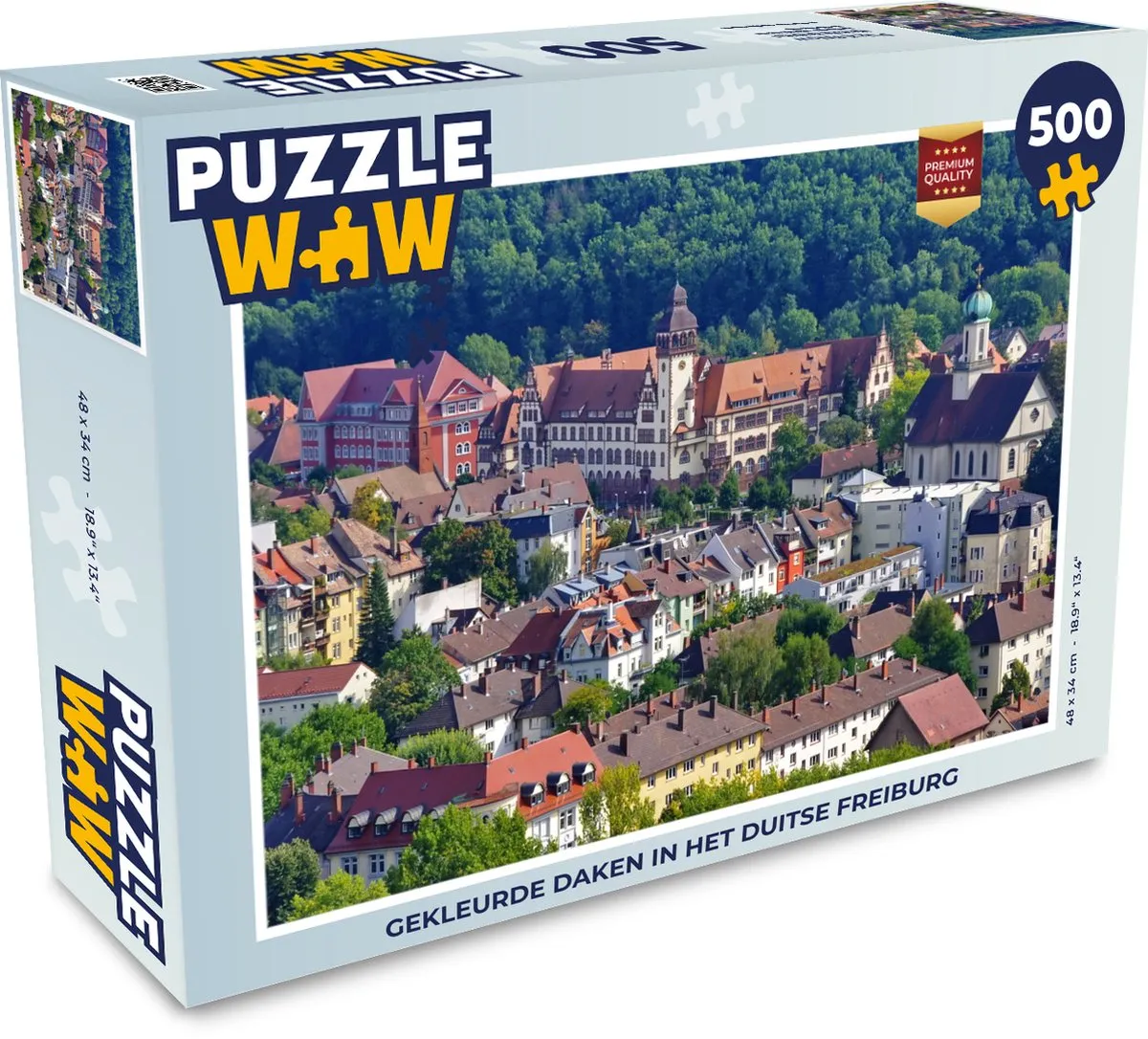 PuzzleWow Legpuzzel 500 Stuks Multicolor - Freiburg Daken