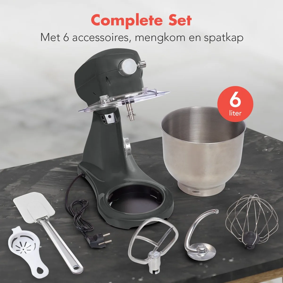 KitchenBrothers Keukenrobot 1800W - Antraciet