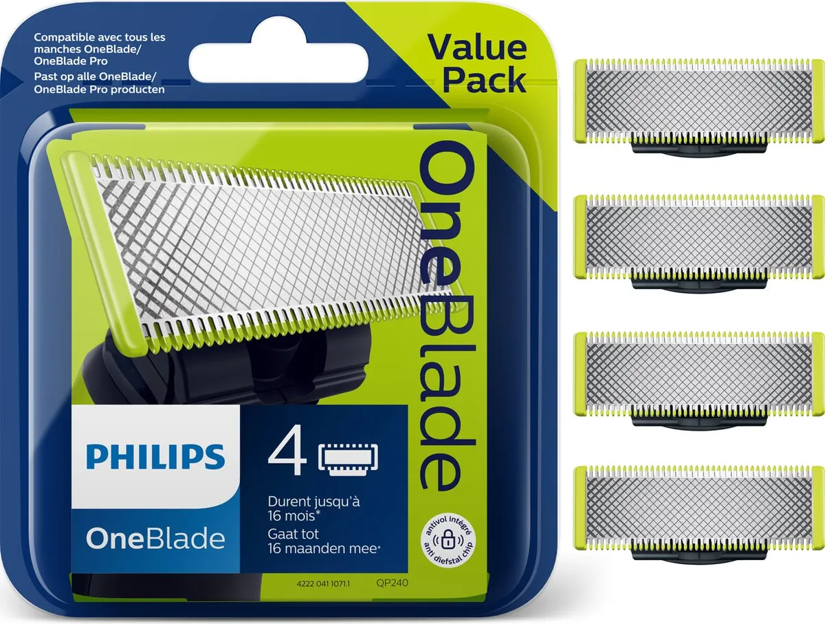 Philips OneBlade QP240/50 Vervangmesjes - 4 Stuks