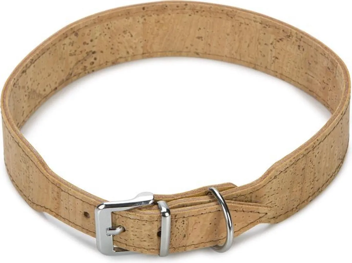 Beeztees Leren Halsband Cork Naturel 60cm x 35mm