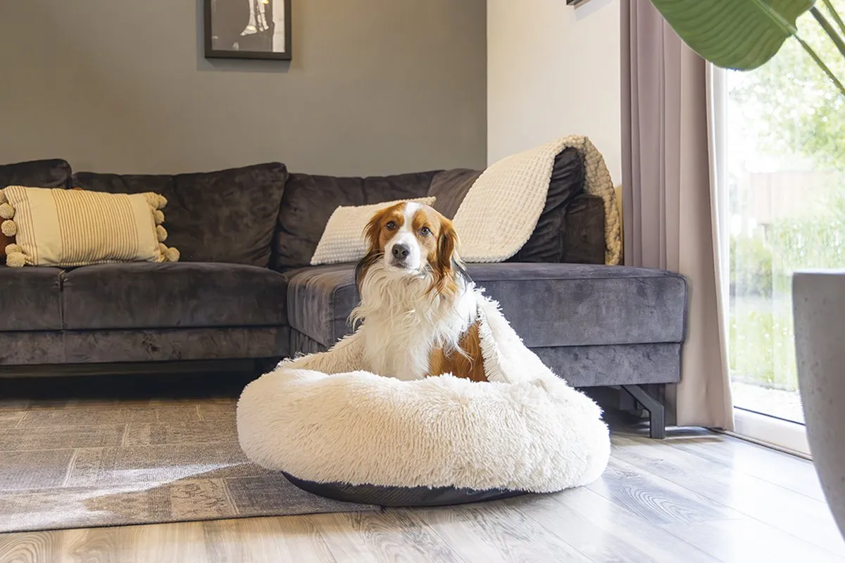 Beeztees Yala - Hondenmand - Pluche - Beige - Dia. 80 cm