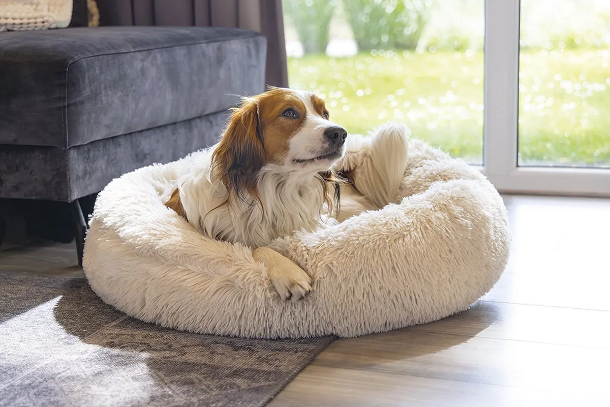 Beeztees Yala - Hondenmand - Pluche - Beige - Dia. 80 cm