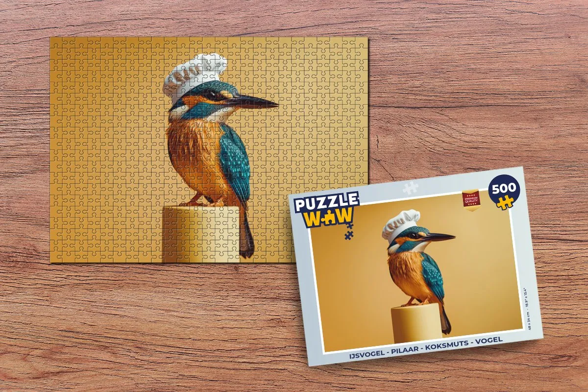 PuzzleWow Ijsvogel Puzzel 500 Stuks - Koksmuts Geel