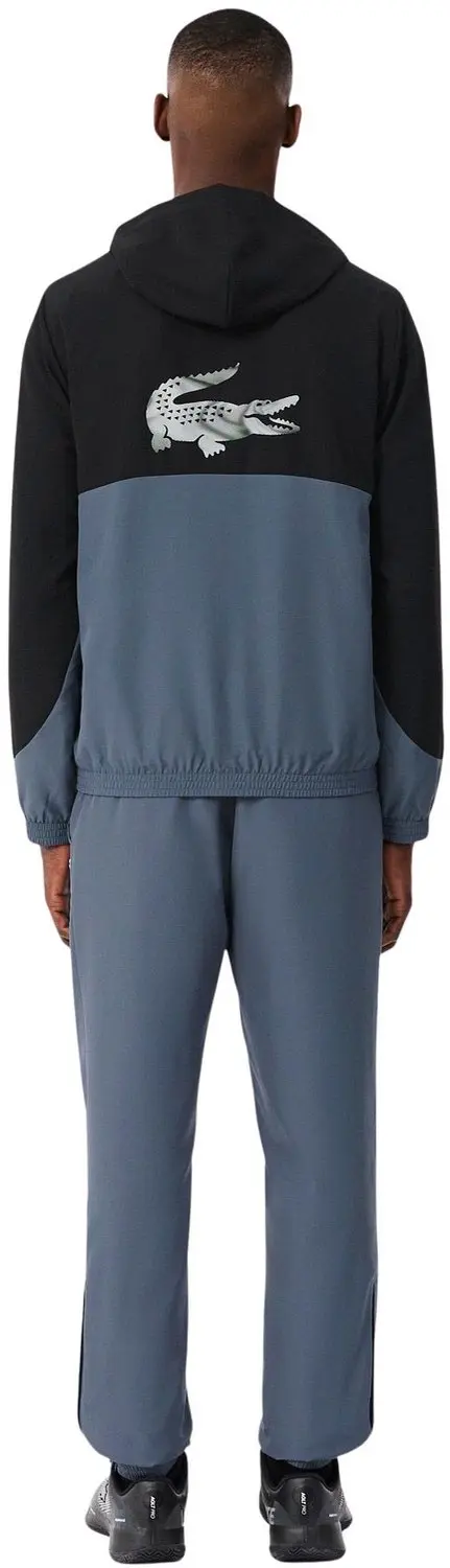 Lacoste Sport Printed Colour-Block Trainingspak - Zwart/Grijs/Blauw - afbeelding 2 van 6