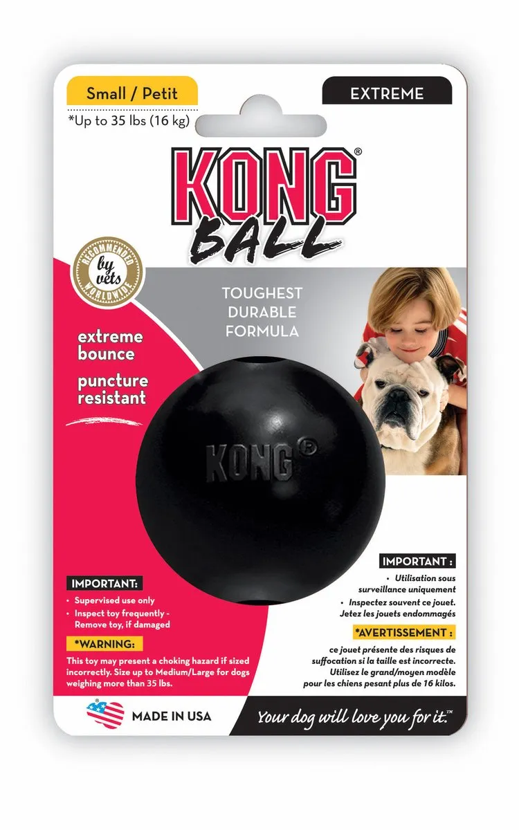 KONG Extreme Bal Honden - Zwart M/L Ø7.5cm