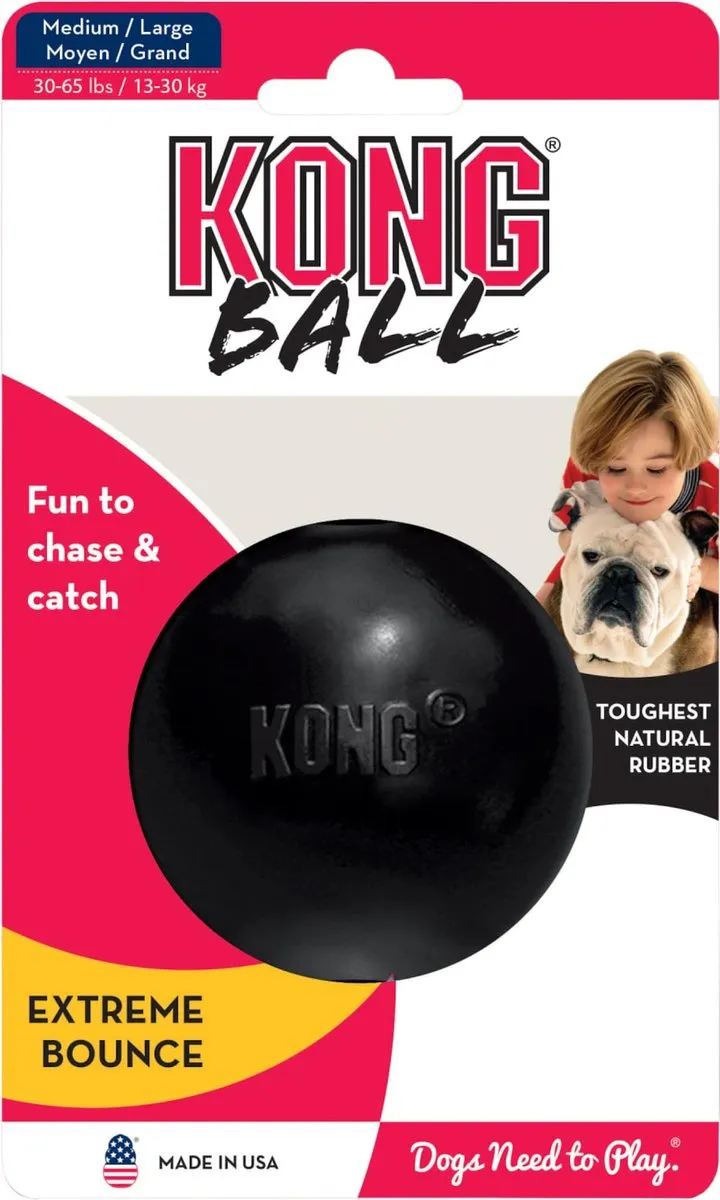 KONG Extreme Bal Honden - Zwart M/L Ø7.5cm - afbeelding 6 van 6