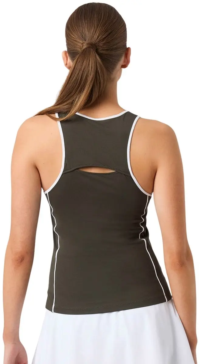 Björn Borg Ace V-hals Tanktop Dames - S - Donkergrijs/Wit - afbeelding 2 van 5