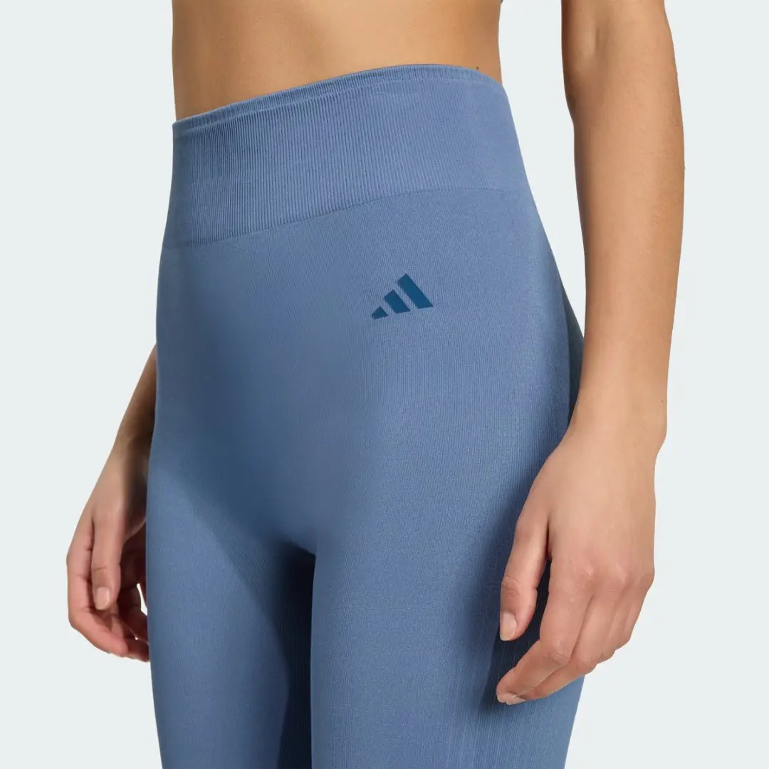 Adidas Workout Essentials Knit Lange Legging XXS - Blauw - afbeelding 2 van 6