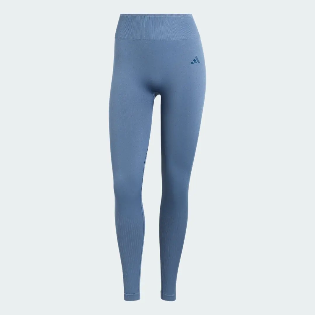 Adidas Workout Essentials Knit Lange Legging XXS - Blauw - afbeelding 6 van 6