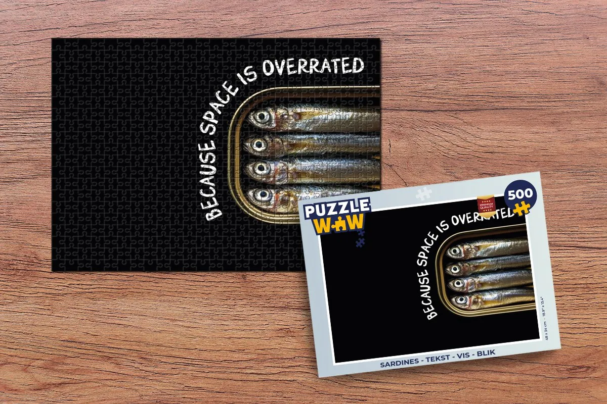 PuzzleWow Sardines Puzzel 500 Stuks - Krab - Tekst