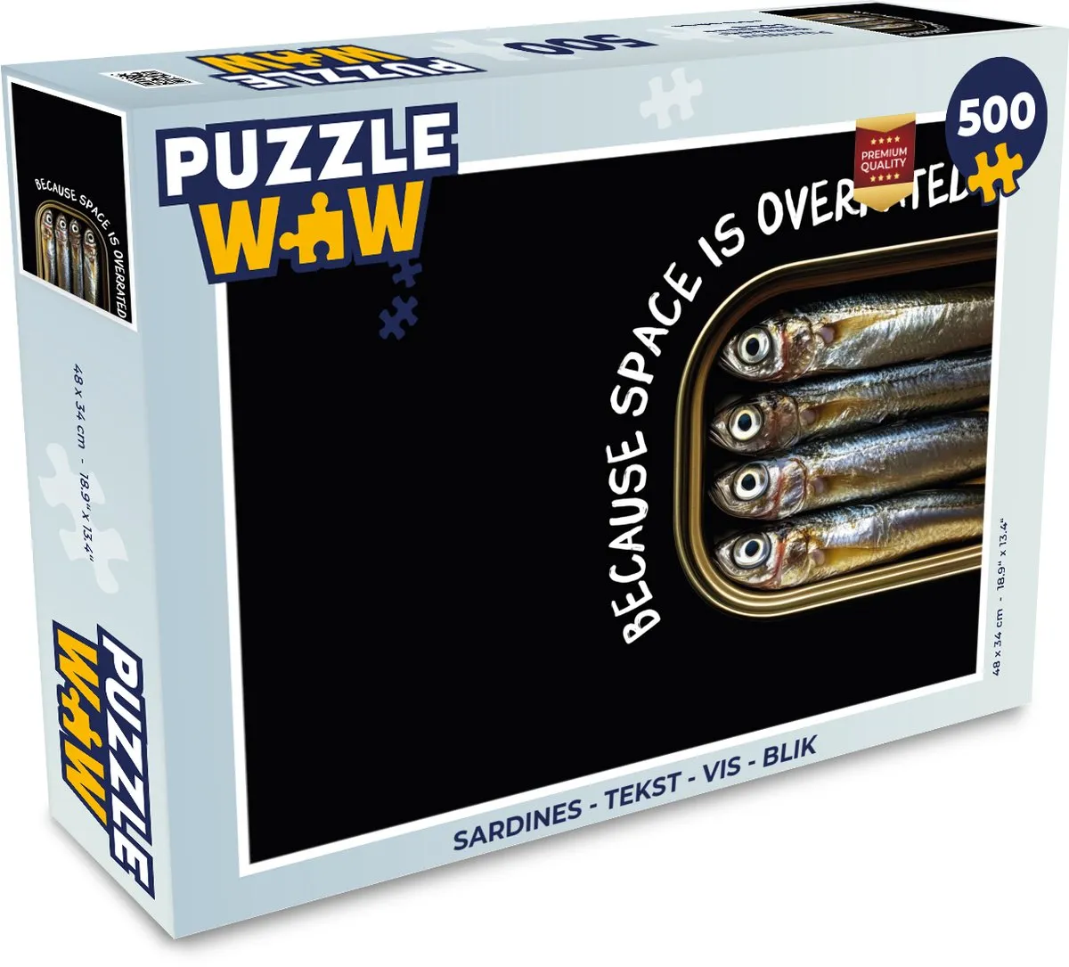 PuzzleWow Sardines Puzzel 500 Stuks - Krab - Tekst