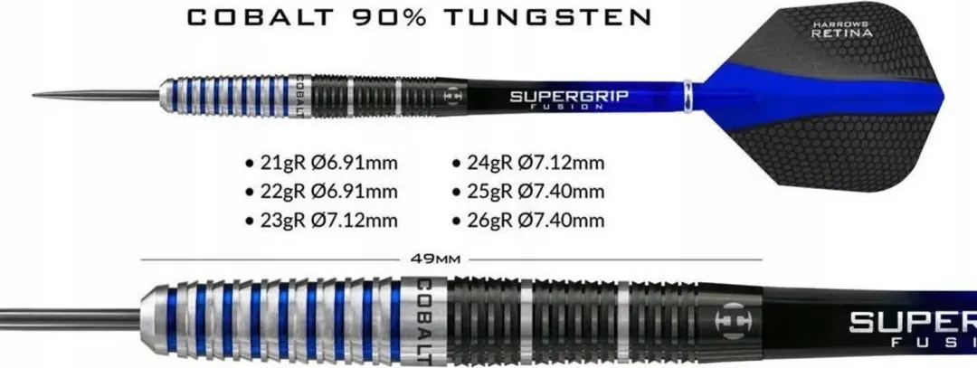 Harrows Kobalt 90% Steeldarts 26g - afbeelding 5 van 6