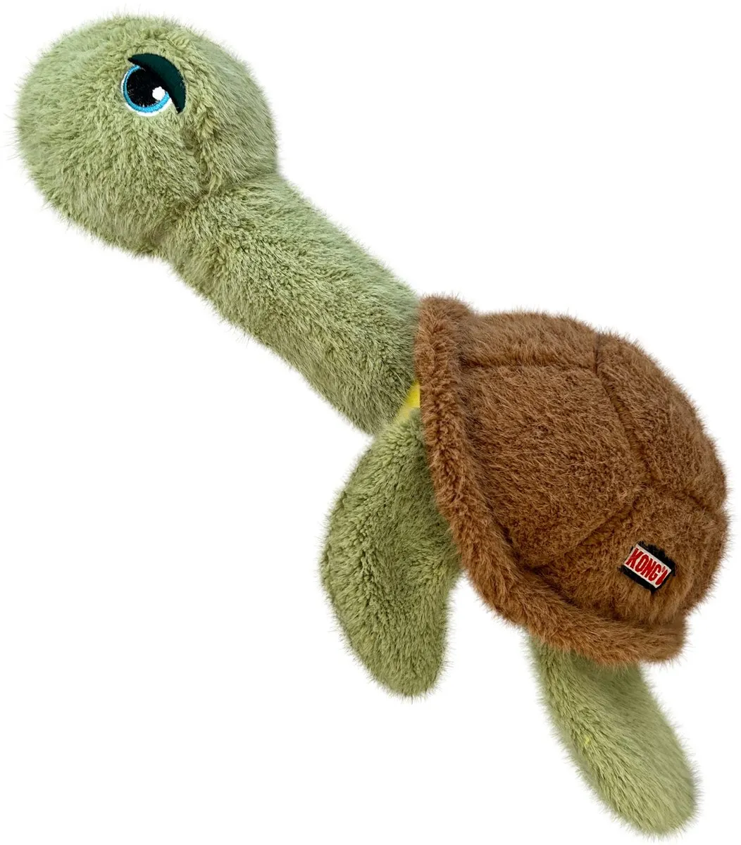 KONG Scruffs Turtle Hondenspeelgoed Medium/Large - Groen/Bruin