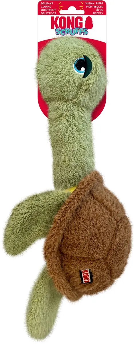 KONG Scruffs Turtle Hondenspeelgoed Medium/Large - Groen/Bruin