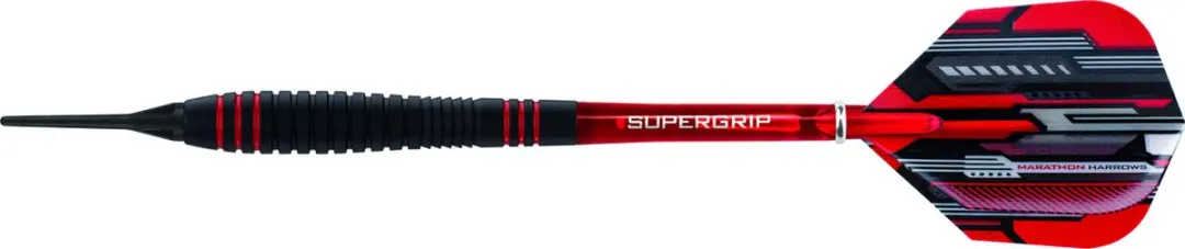 Harrows Ace 16gr Soft Rubbergrip - Zwart/Rood - afbeelding 2 van 2