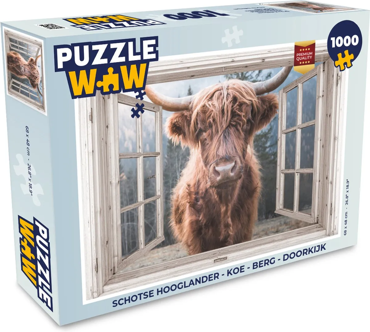 PuzzleWow Schotse Hooglander Legpuzzel 1000 Stuks