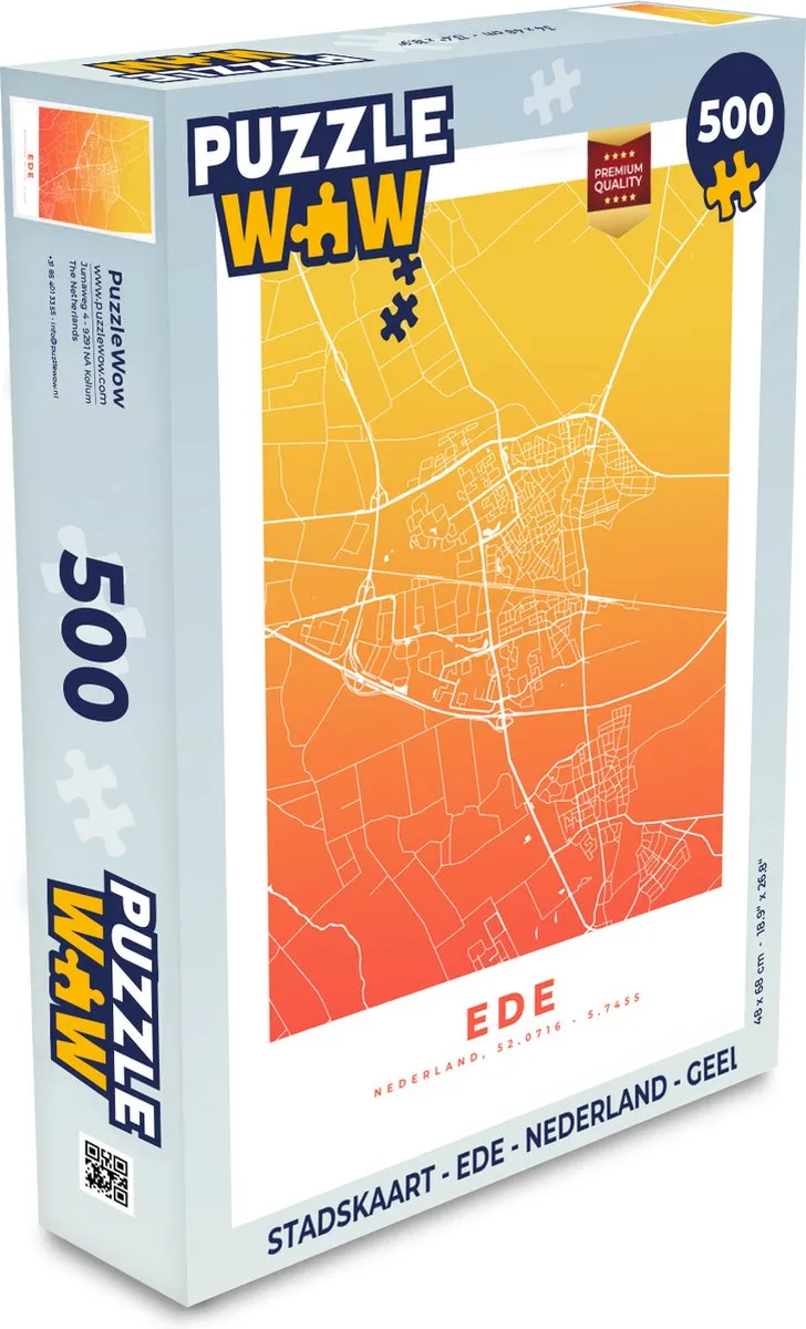 PuzzleWow Stadskaart Ede Nederland Legpuzzel 500 Stuks