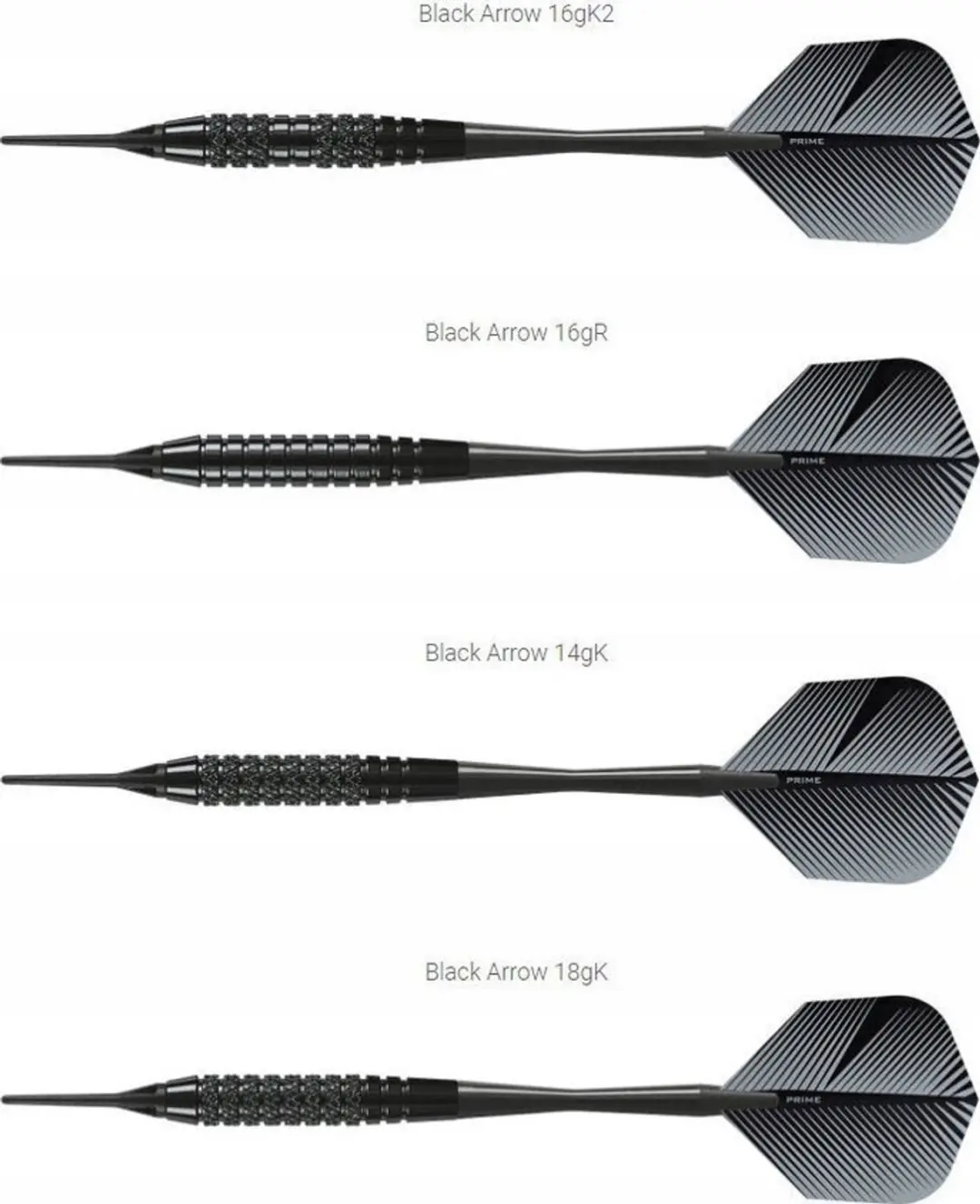 Harrows Black Arrow Softip Darts 14g - 3 Stuks - afbeelding 2 van 4