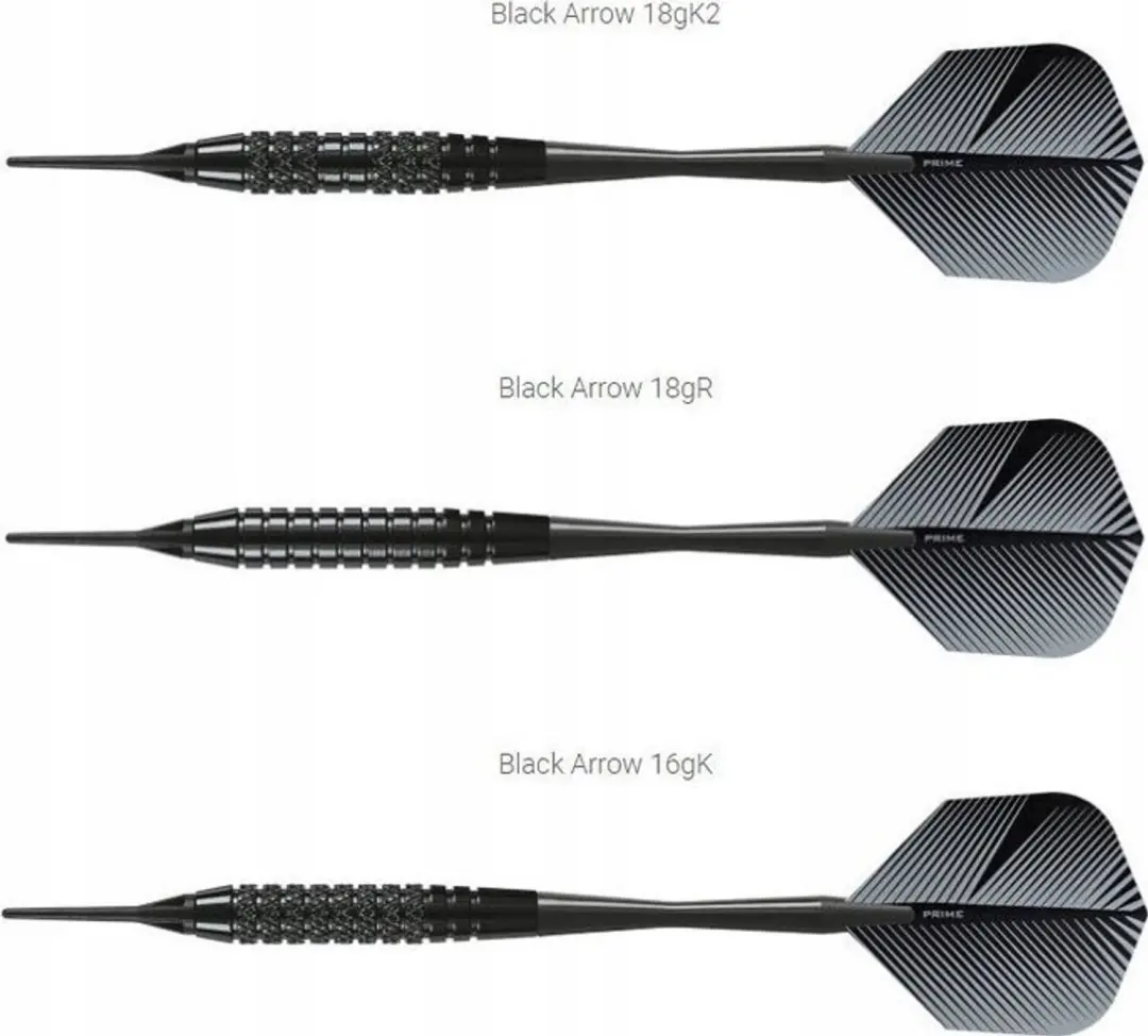 Harrows Black Arrow Softip Darts 14g - 3 Stuks - afbeelding 4 van 4
