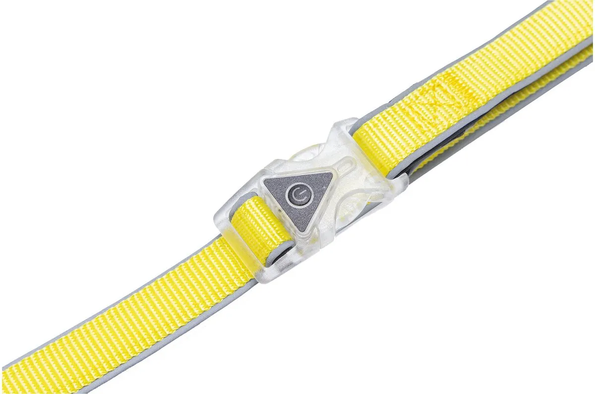 Beeztees Parinca Premium Hondenriem - LED - Geel - 150x2,5cm