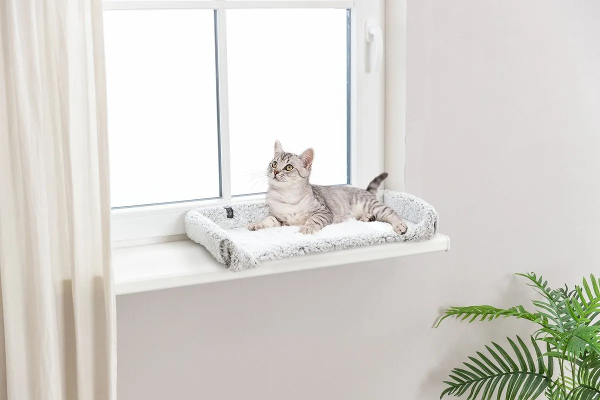 Trixie Ligmat Calida Warmtereflecterend Vensterbankmat 60x25cm - Wit/Grijs