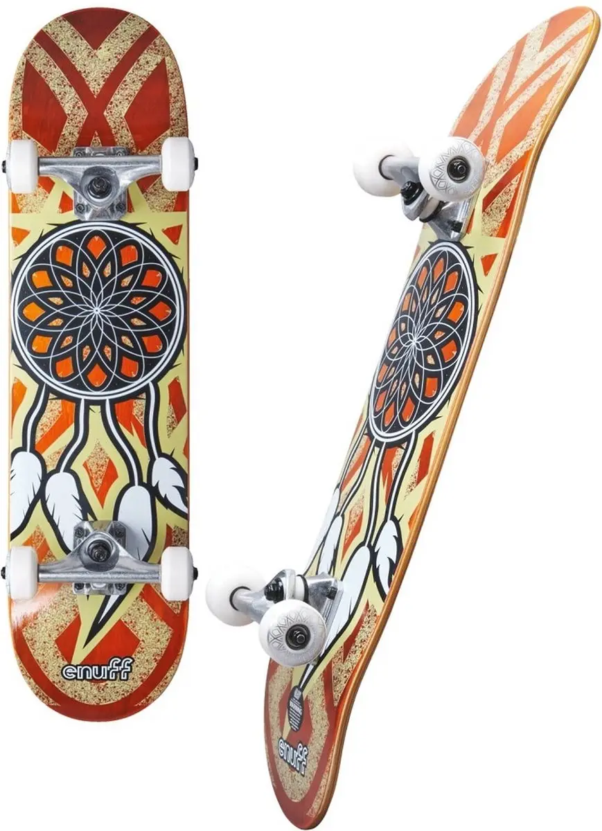 Enuff Dreamcatcher Skateboard Compleet 7.25" - Oranje/Zwart/Gelb - afbeelding 6 van 6