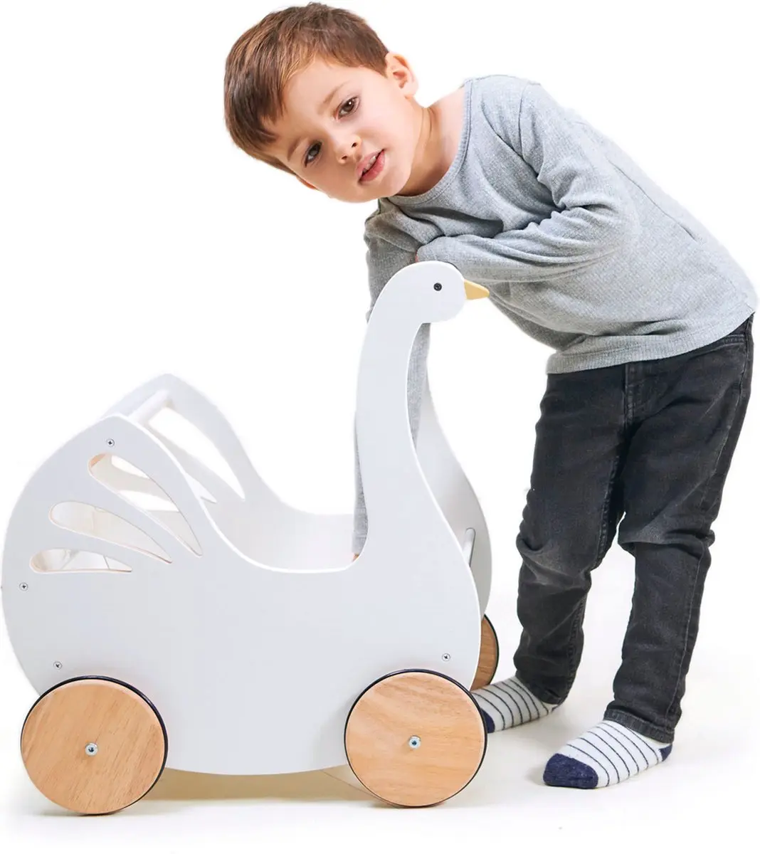 Tender Leaf Toys Poppenwagen Sweet Swan - Multicolor - afbeelding 3 van 6