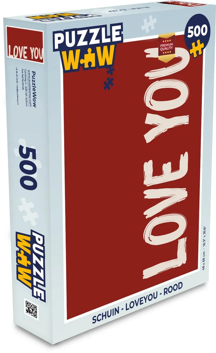 PuzzleWow Loveyou Legpuzzel 500 Stuks - Rood