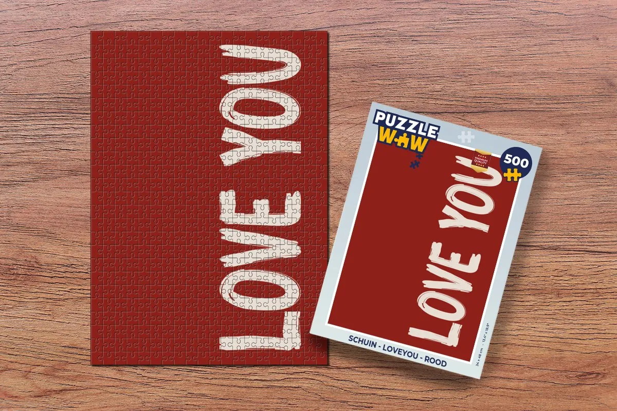 PuzzleWow Loveyou Legpuzzel 500 Stuks - Rood