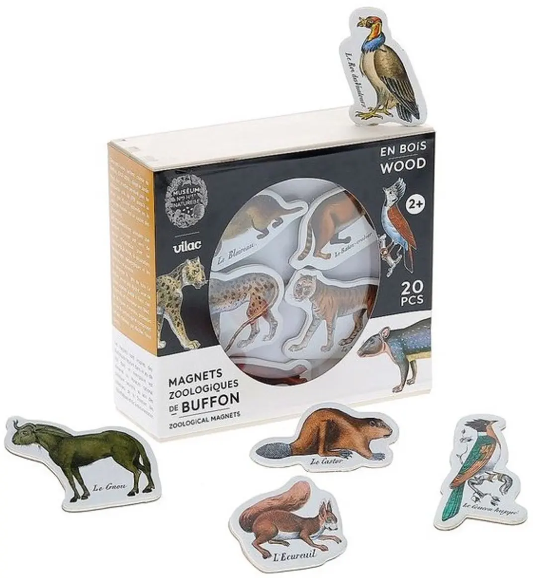 Vilac magnetisch speelgoed dieren Buffon Nationaal Museum educatief.