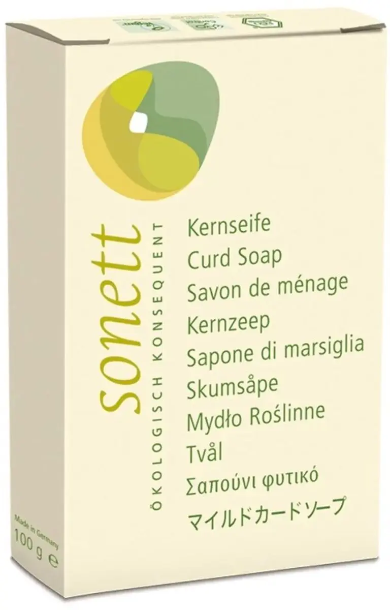 Kernzeep, Natuurlijke zeep, Sonett Kernseife 1 stuk 100 g, Zeep zonder parfum