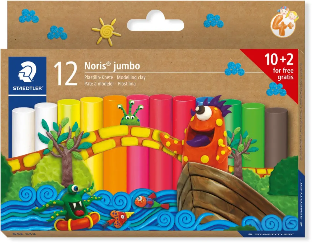 STAEDTLER Noris Jumbo Boetseerklei 12 Stuks