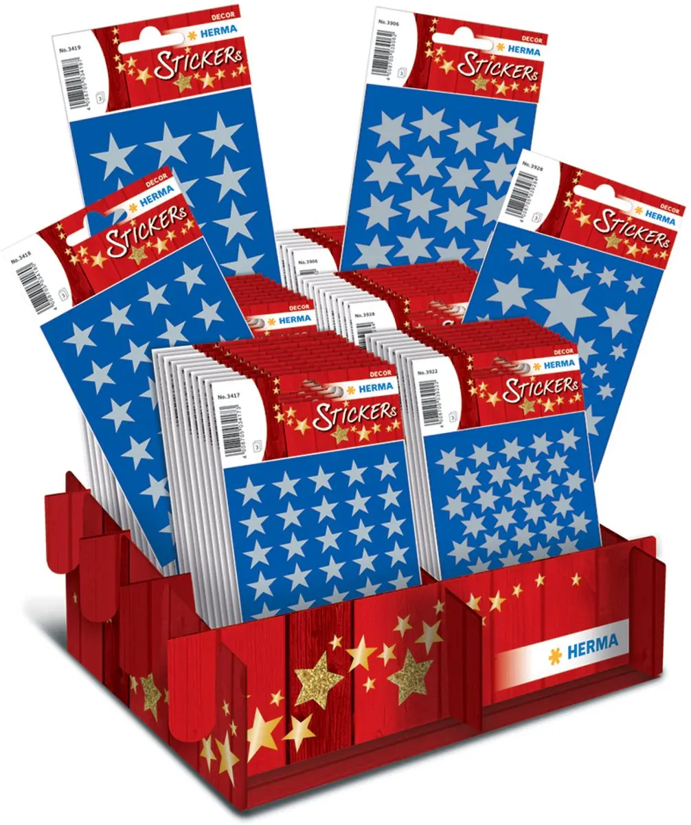 Herma 15279 Kerststickers Sterren Zilver