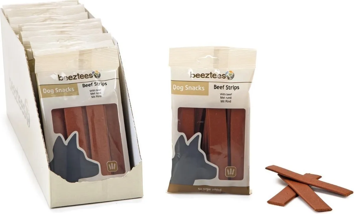 Beeztees Runderstrips Hondensnack 150g