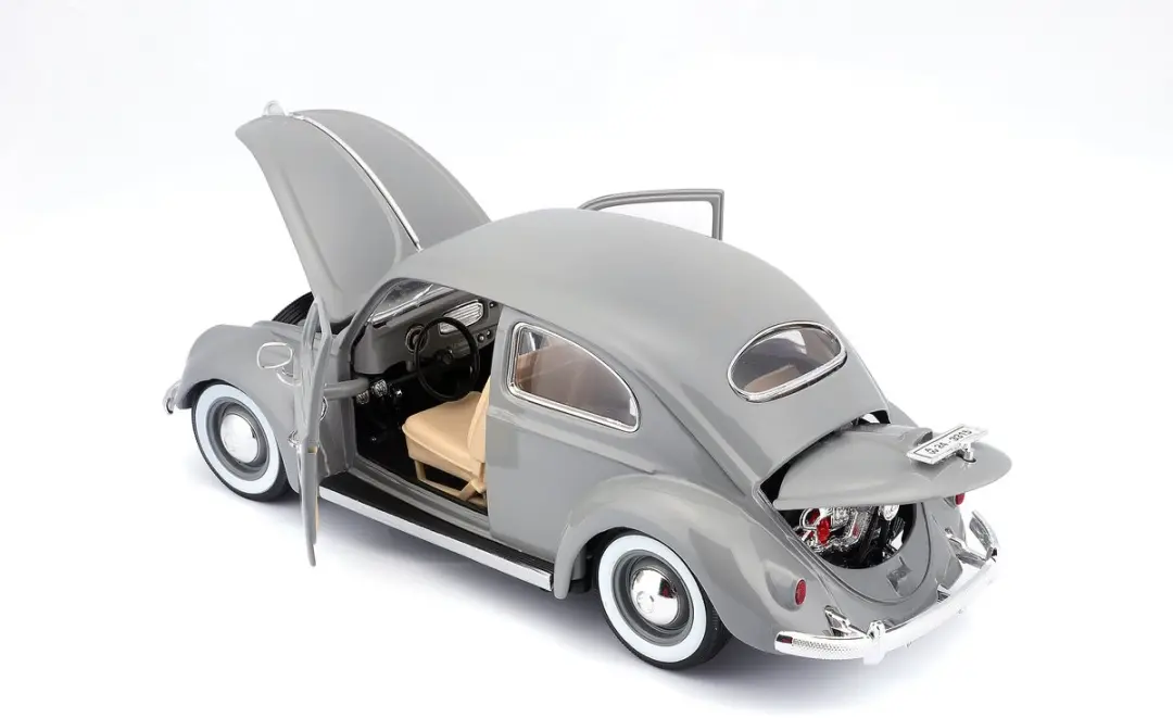 Bburago Volkswagen Kafert-Beetle 1:18 Modelauto - Grijs - afbeelding 2 van 4
