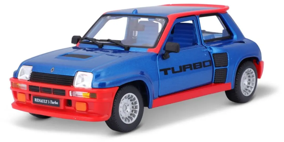Bburago Renault 5 Turbo 1:24 Modelauto - Blauw - afbeelding 2 van 6
