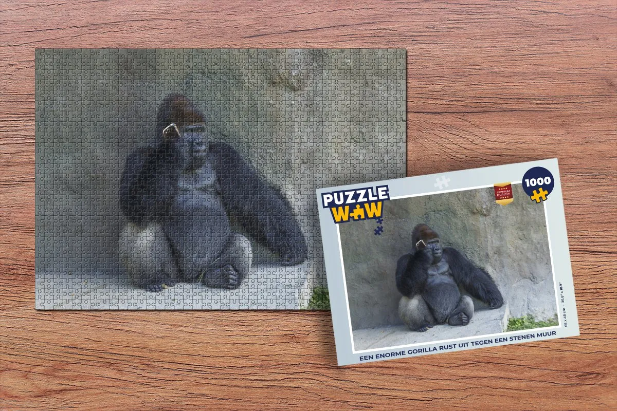 PuzzleWow Legpuzzel 1000 Stuks - Gorilla Multicolor