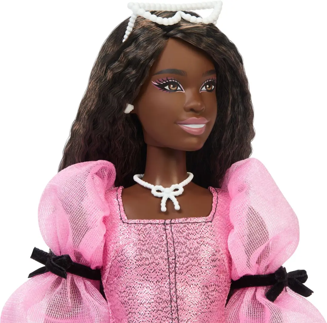 Barbie Deluxe Style-pop JJN75 - Metallic roze jurk - afbeelding 5 van 6