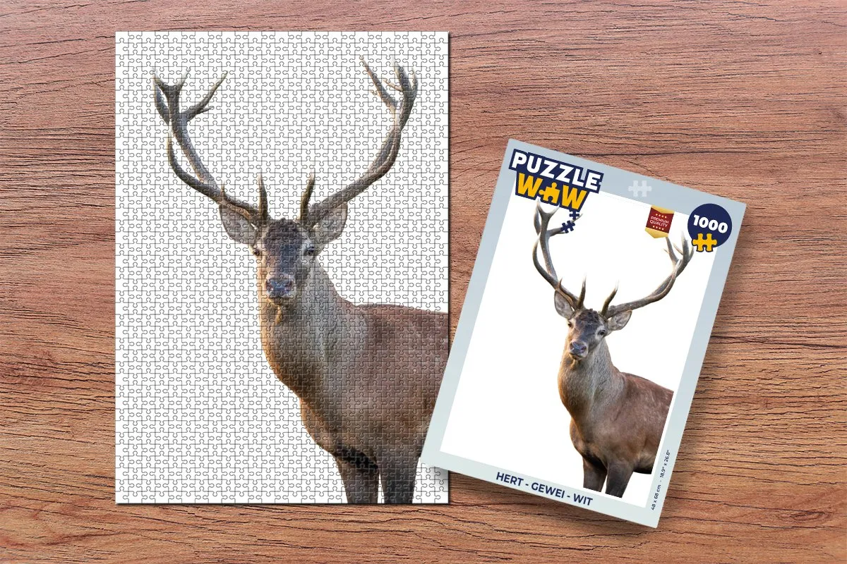 PuzzleWow Hert Gewei Legpuzzel 1000 Stuks - Multicolor