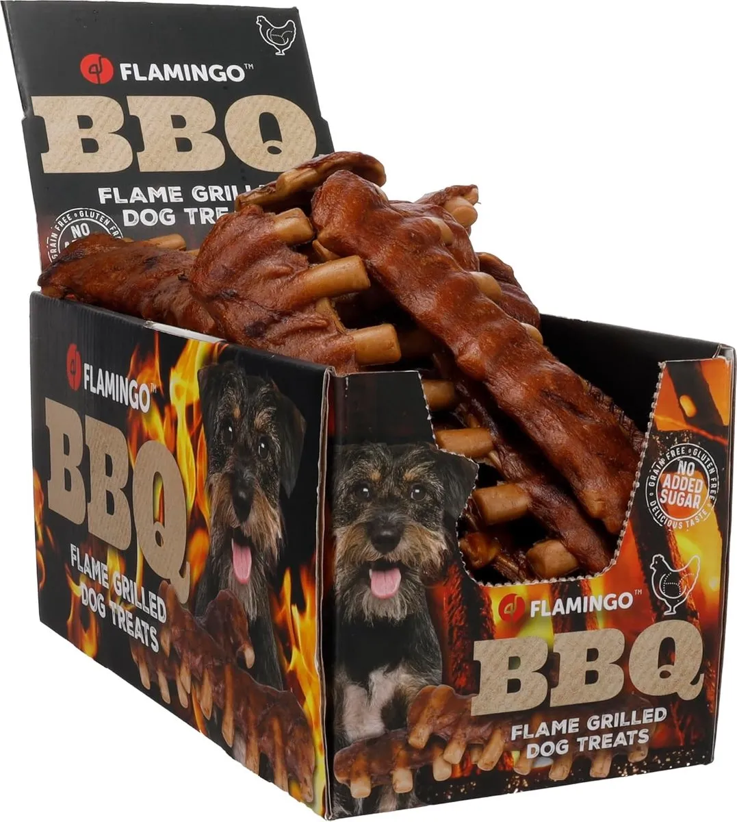 Flamingo BBQ Rib Hondensnack XL 1,6kg - Glutenvrij & Graanvrij