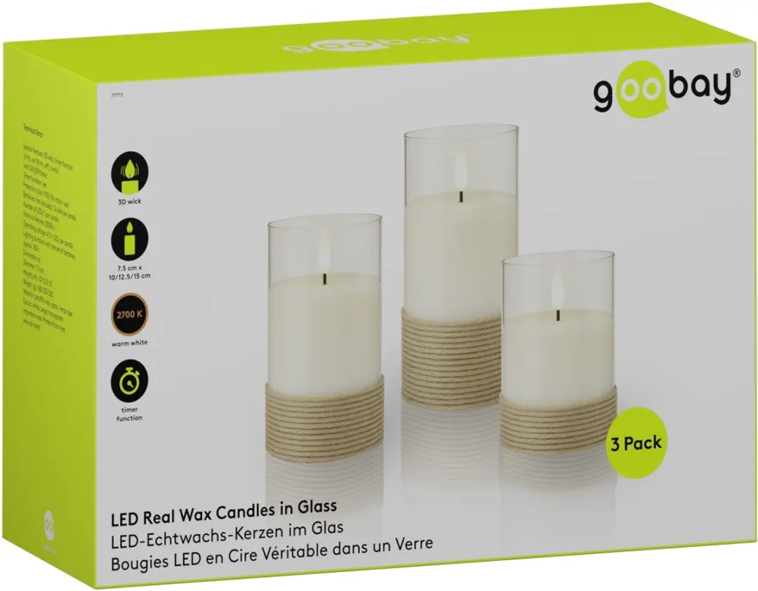 Goobay LED Kaarsen Set 3-delig - 8x AA - afbeelding 2 van 6