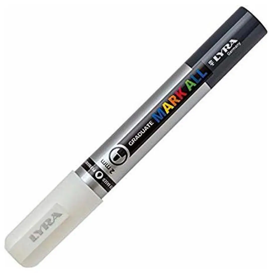 Lyra Graduate Mark All permanente marker Kogelpunt Wit 6 stuk(s)