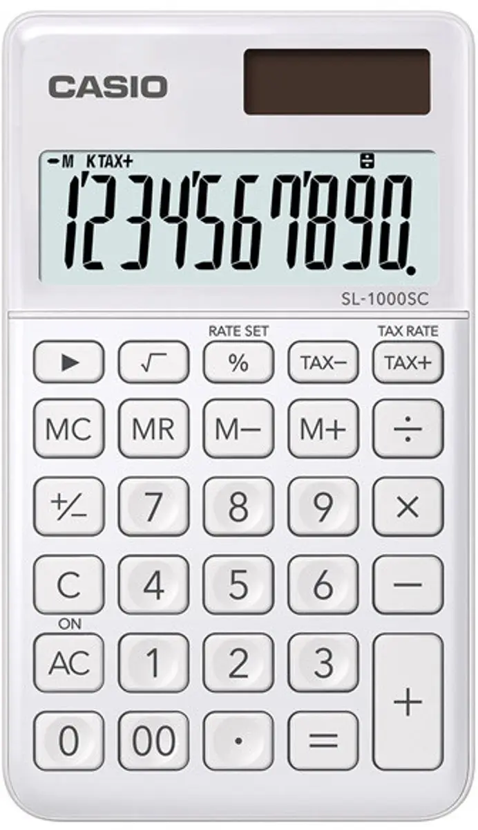 Casio SL-1000SC-WE Zakrekenmachine - Wit - afbeelding 2 van 2