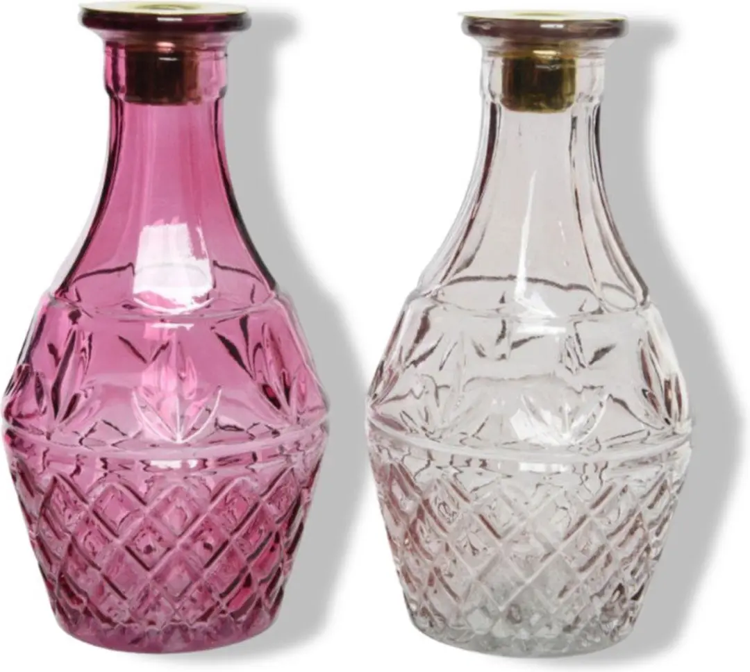 Decoris Kandelaar Glas Ø10cm - Roze - afbeelding 2 van 2