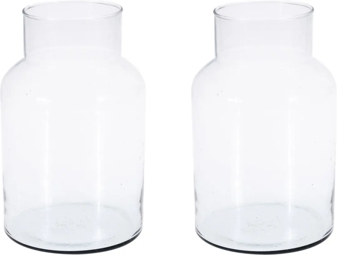 2x Glazen vaas/vazen 5 liter van 14 x 26 cm