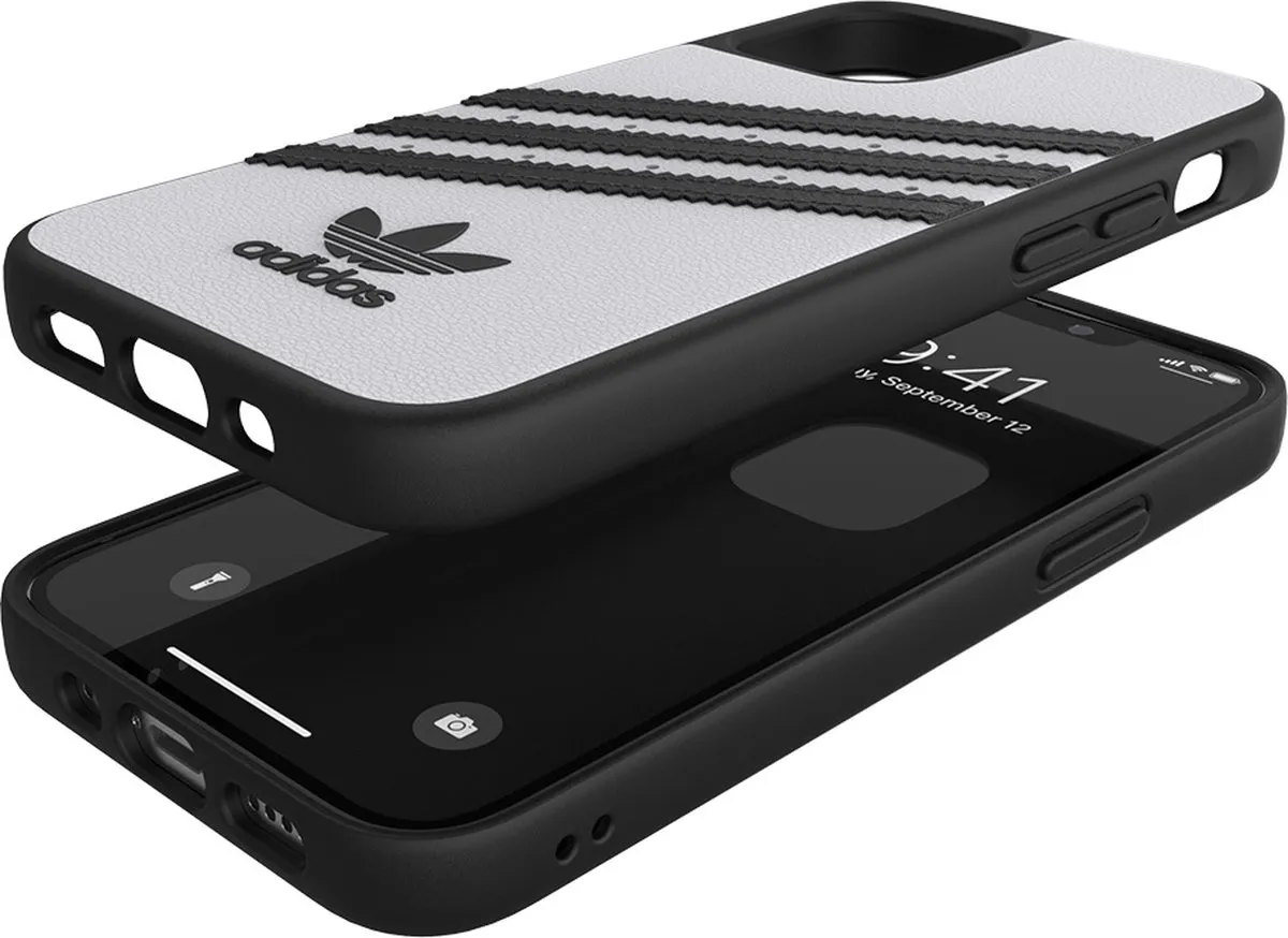 adidas Moulded Case PU Hoesje iPhone 12 Mini 42237 - Wit/Zwart