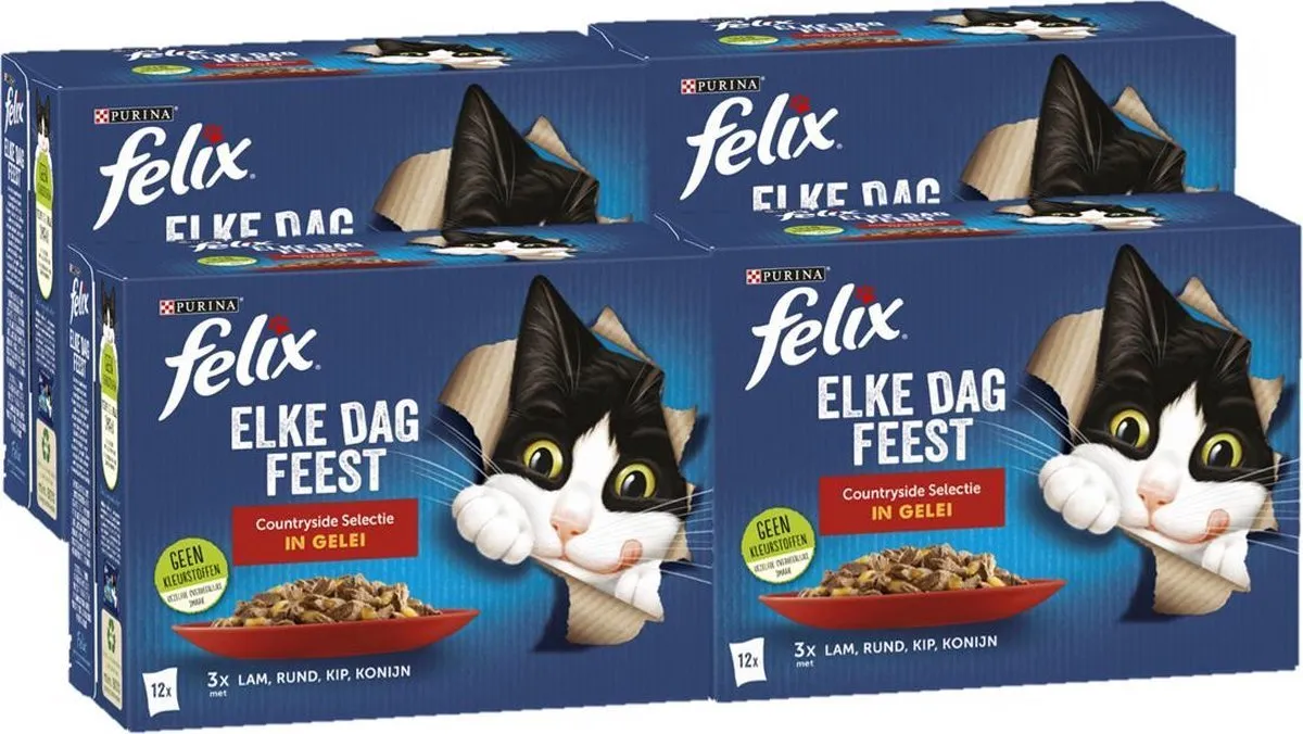 Felix Elke Dag Feest Countryside Selectie in Gelei Kattenvoer