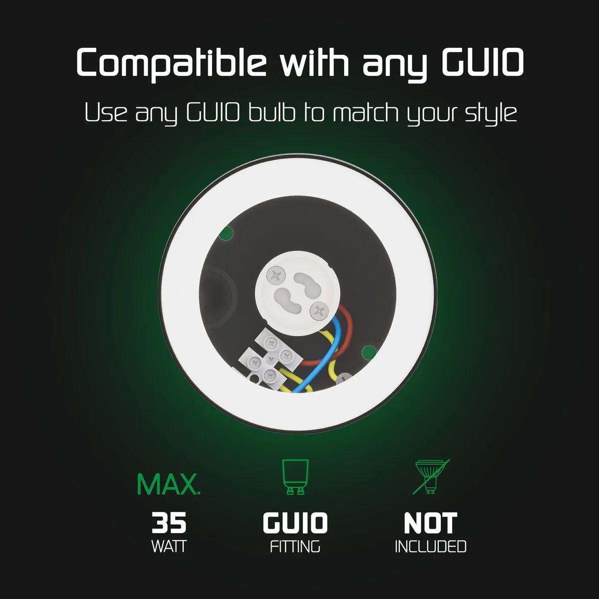 Ledvion 2x LED Opbouwspot Zwart Ø9cm IP54 GU10 - afbeelding 6 van 6