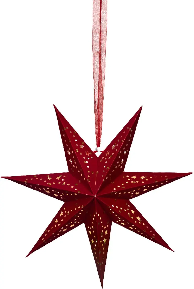 Lumineo LED Kerstster Rood Ø38cm Warm Wit - afbeelding 3 van 3